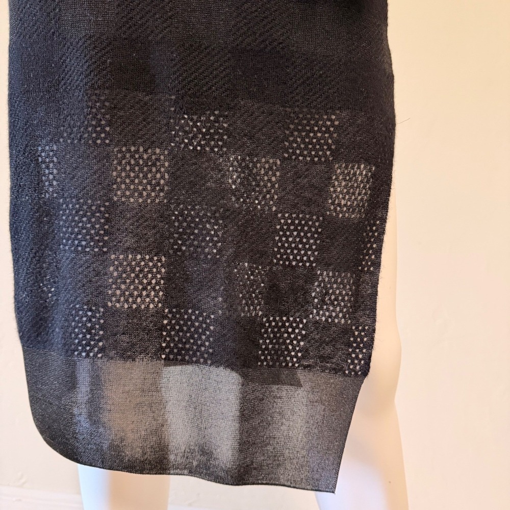 Rag & Bone Women's Black Alpaca Wool Pointelle Mesh Knit Midi Dress Size XXS - Picture 10 of 12